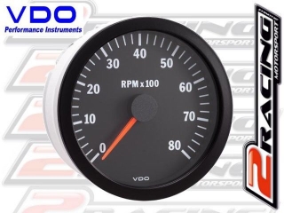 VDO otáčkoměr 0-8000ot/min, 100mm palubní ukazatel otáček pro 4, 6 a 8válcové motory