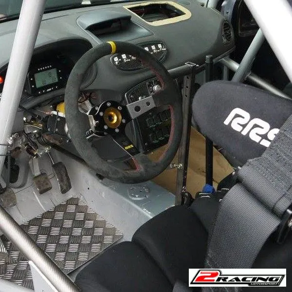 Semišový závodní volant RRS Rally 350mm/90mm 3 ramenný