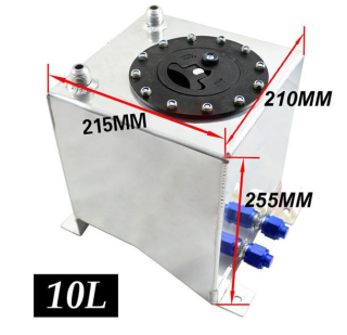 Hliníková palivová nádrž s pěnou 10Litrů racing fuel tank