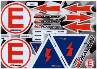 AKCE samolepky označení odpojovače, hasicího systému, šipky tažného oka- arch A4