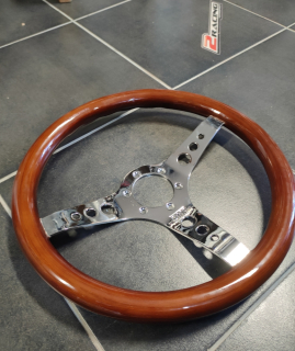 OMP retro volant Mugello dřevěný 350mm plochý